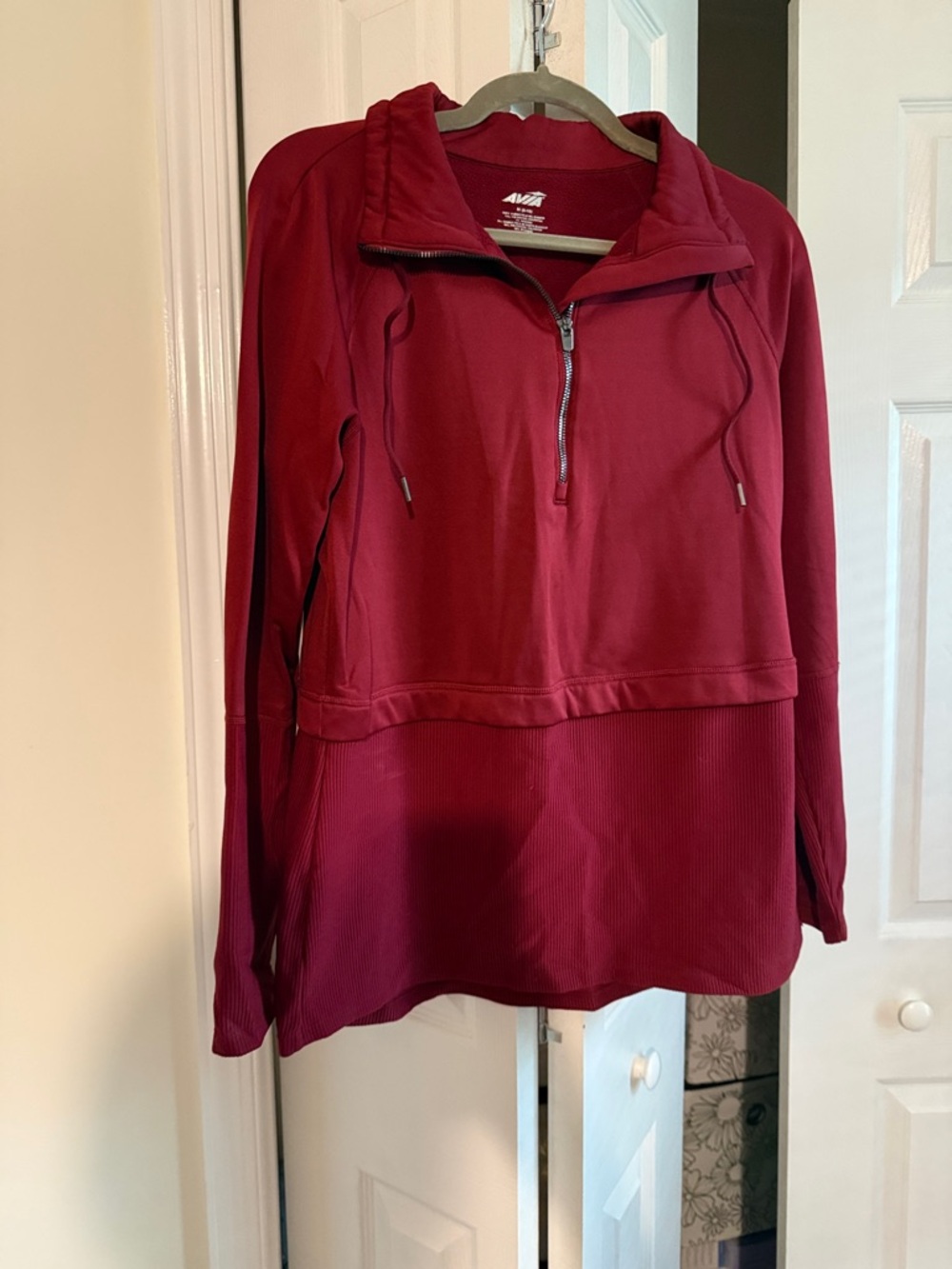 Avia Half-Zip Pullover in Wine Red